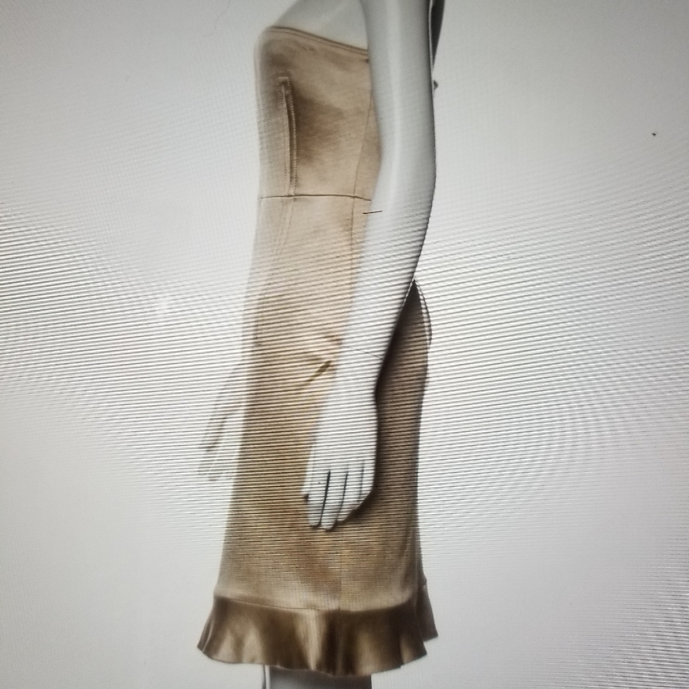 STELLA MCCARTNEY STRAPLESS KNEE LENGTH DRESS CHAMPAGNE NWT SZ MED - Picture 11 of 14